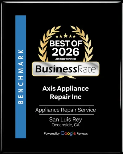 BusinessRate Best of 2026 Award Winner — Axis Appliance Repair Inc